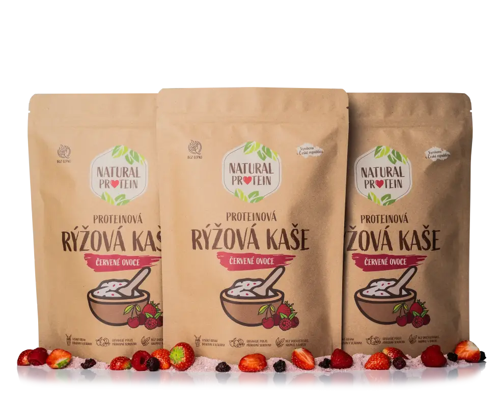 Proteinová rýžová kaše - Červené ovoce 3 kusy